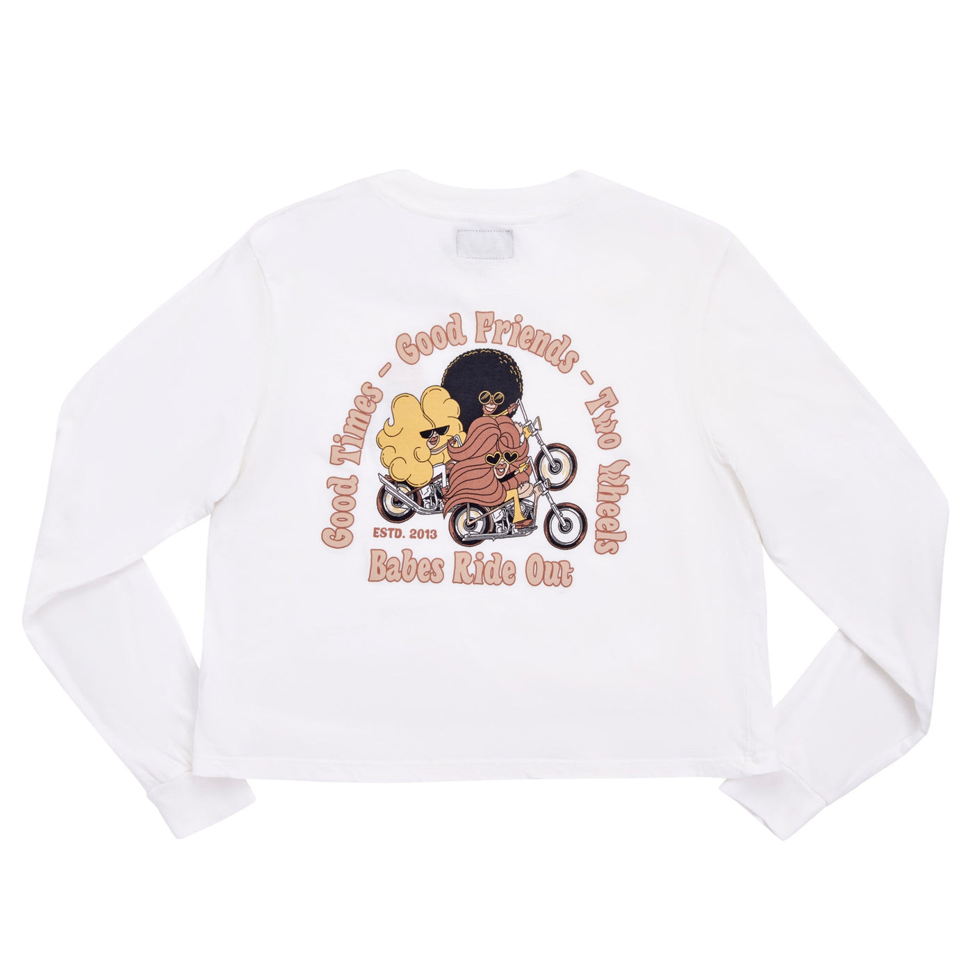 Gettin' Hairy Cropped L/S Tee - White