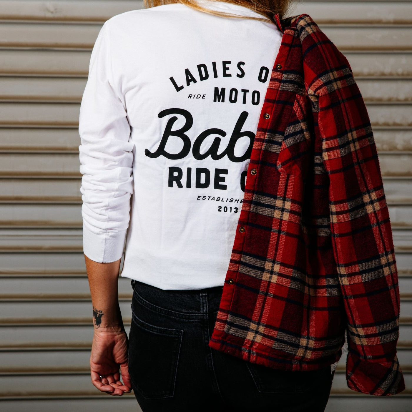 Night Rider Long Sleeve Pocket Tee - White